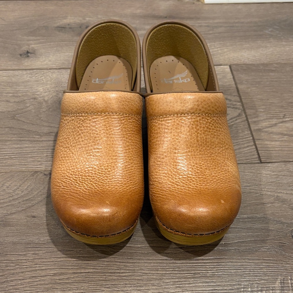 Dansko Light Brown Leather Clogs